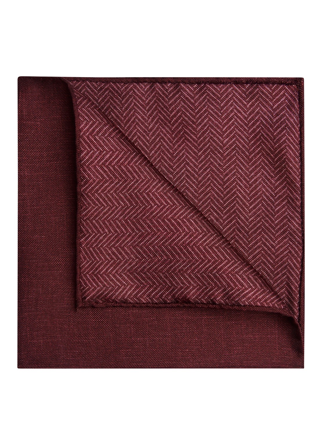 Profuomo Pochet van zijde - voorkant bordeauxrood