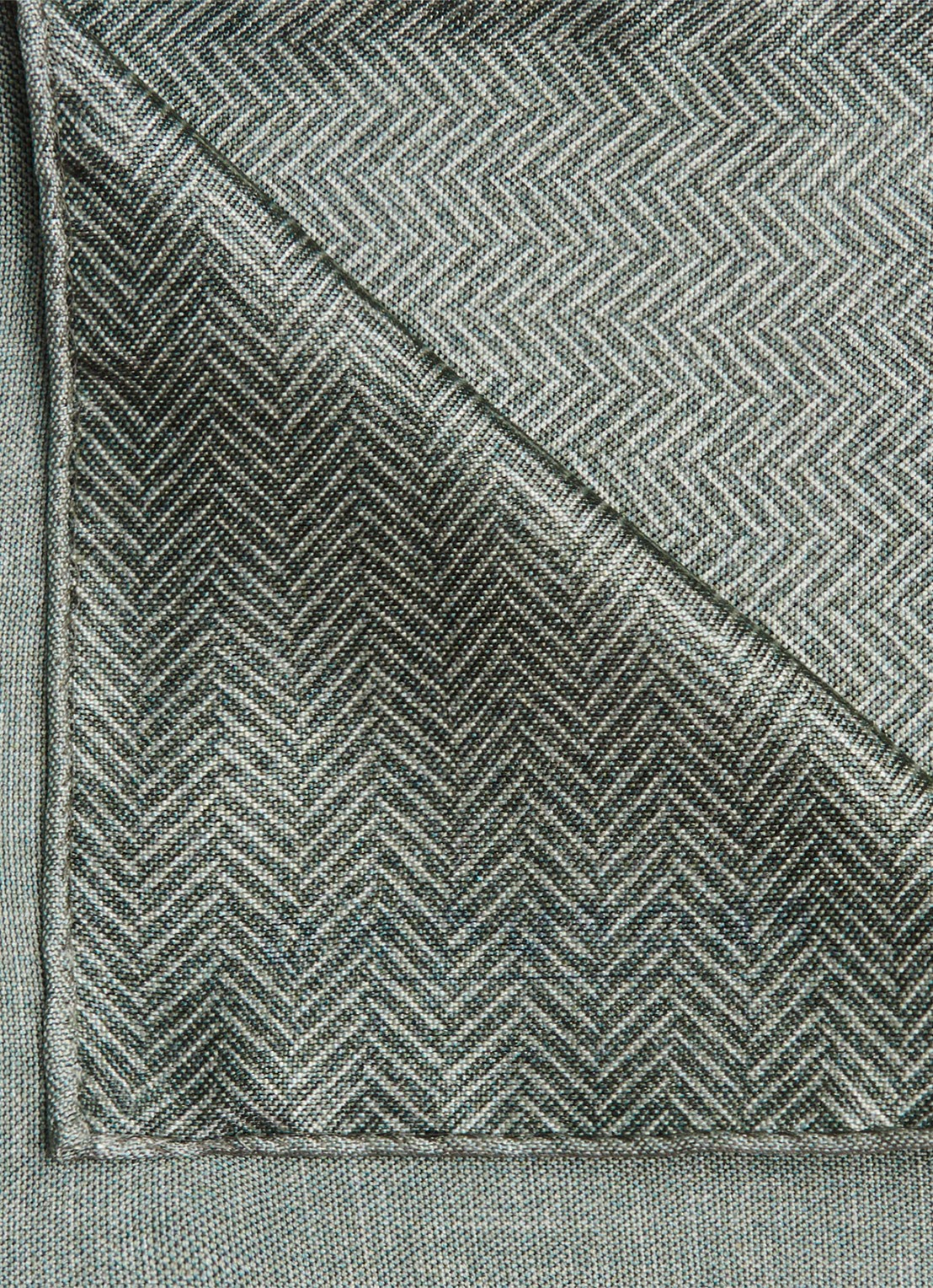 Profuomo Pochet van zijde - detail 2 groen