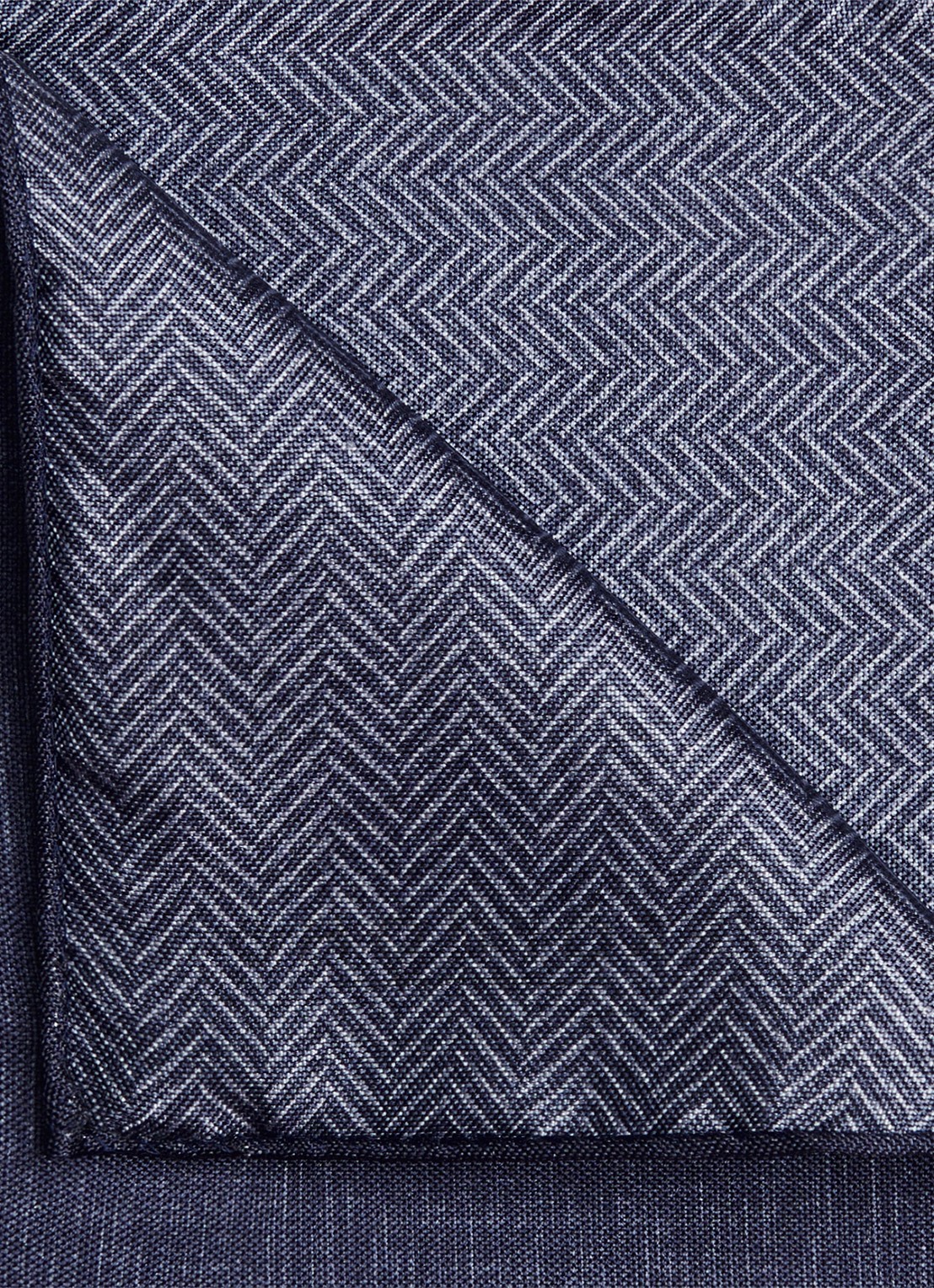 Profuomo Pochet van zijde - detail donkerblauw