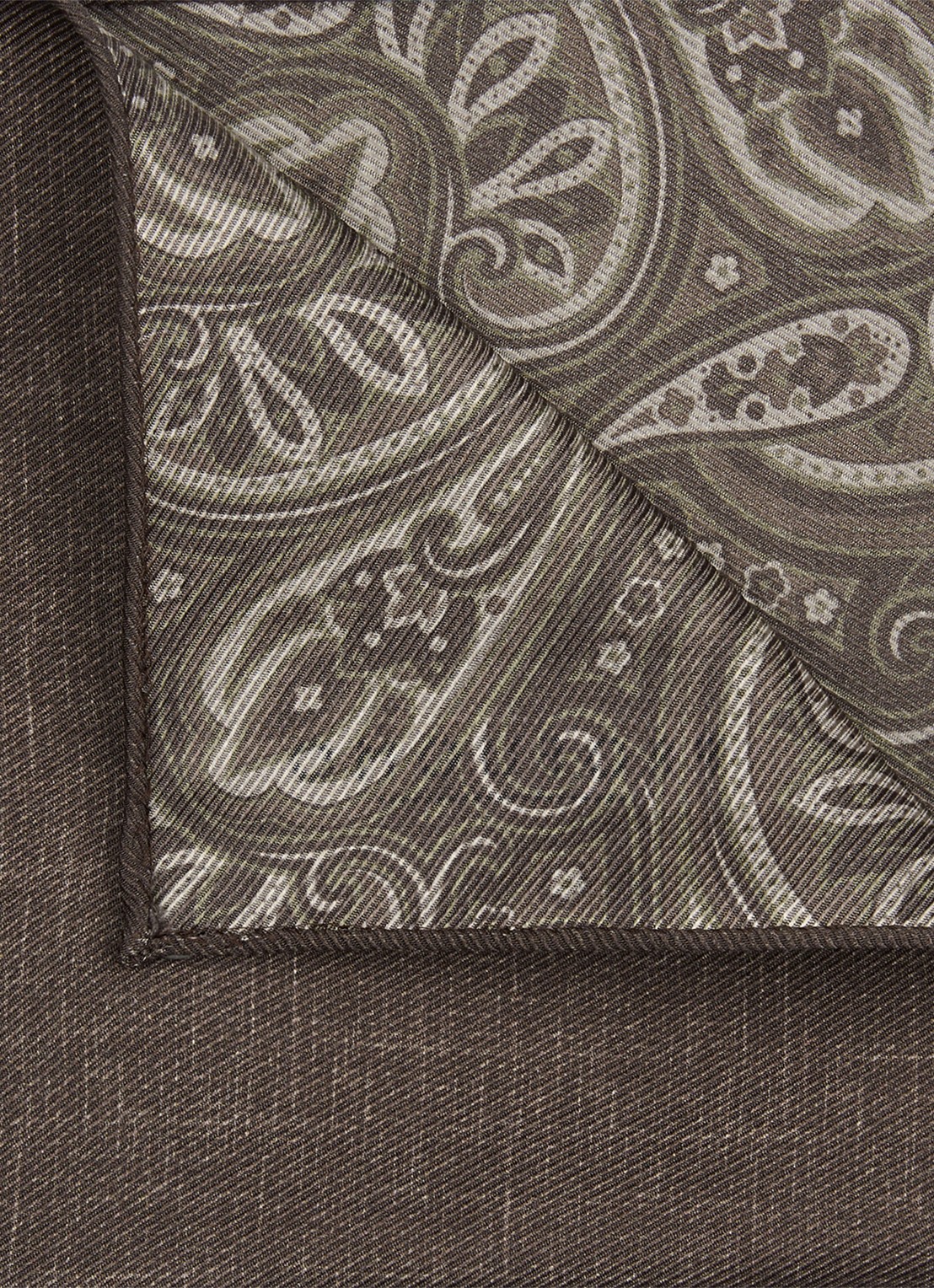Profuomo Pochet van zijde - detail 2 donkerbruin