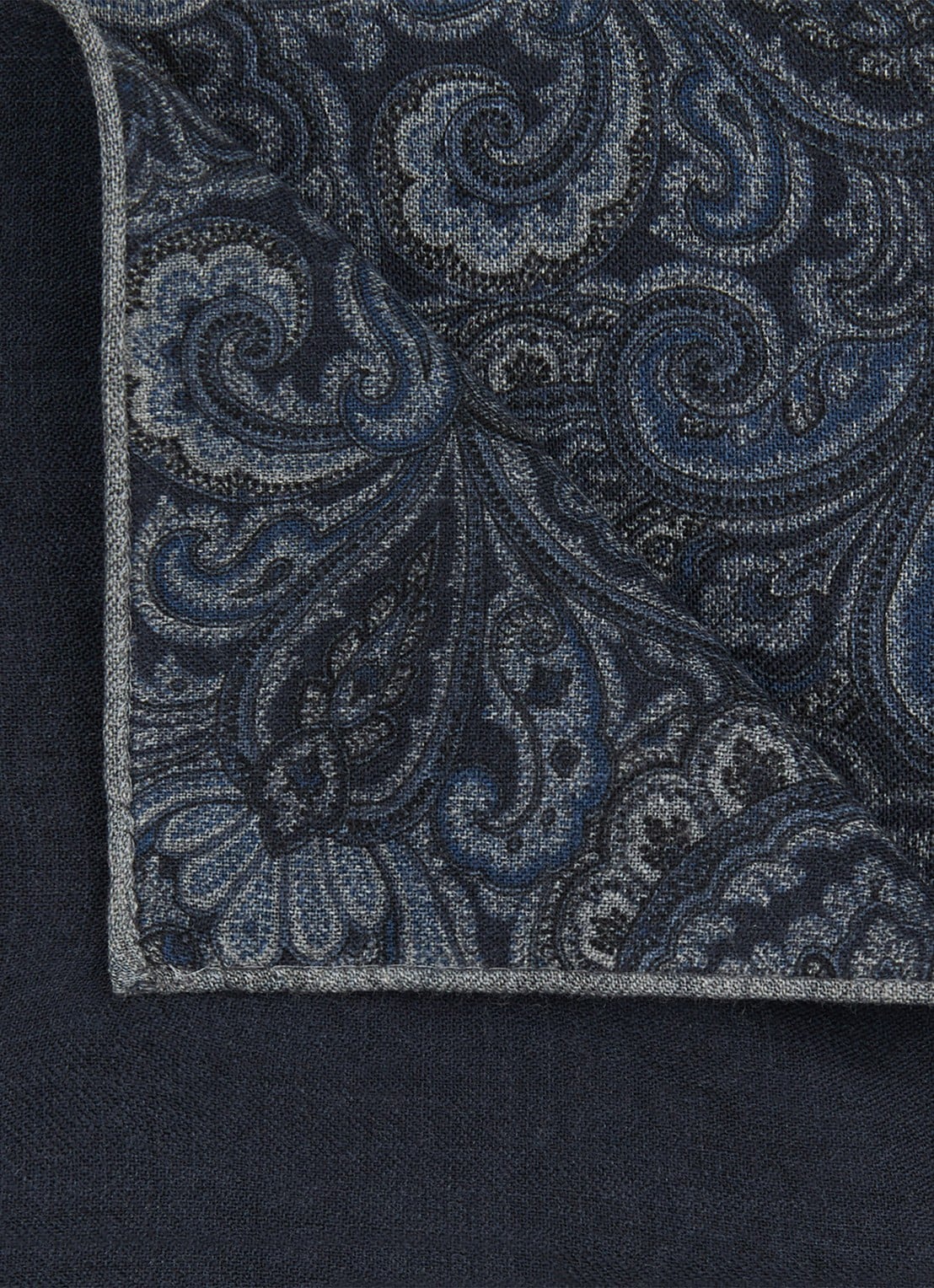 Profuomo Pochet van zijde - detail 2 donkerblauw