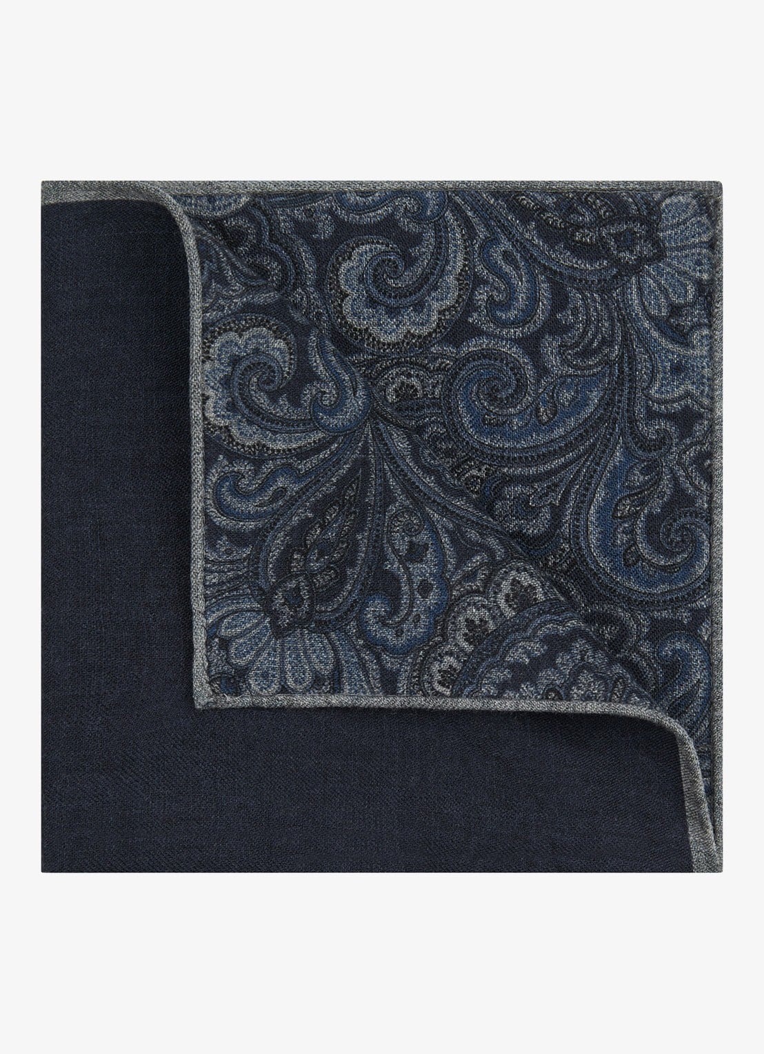 Profuomo Pochet van zijde - voorkant donkerblauw