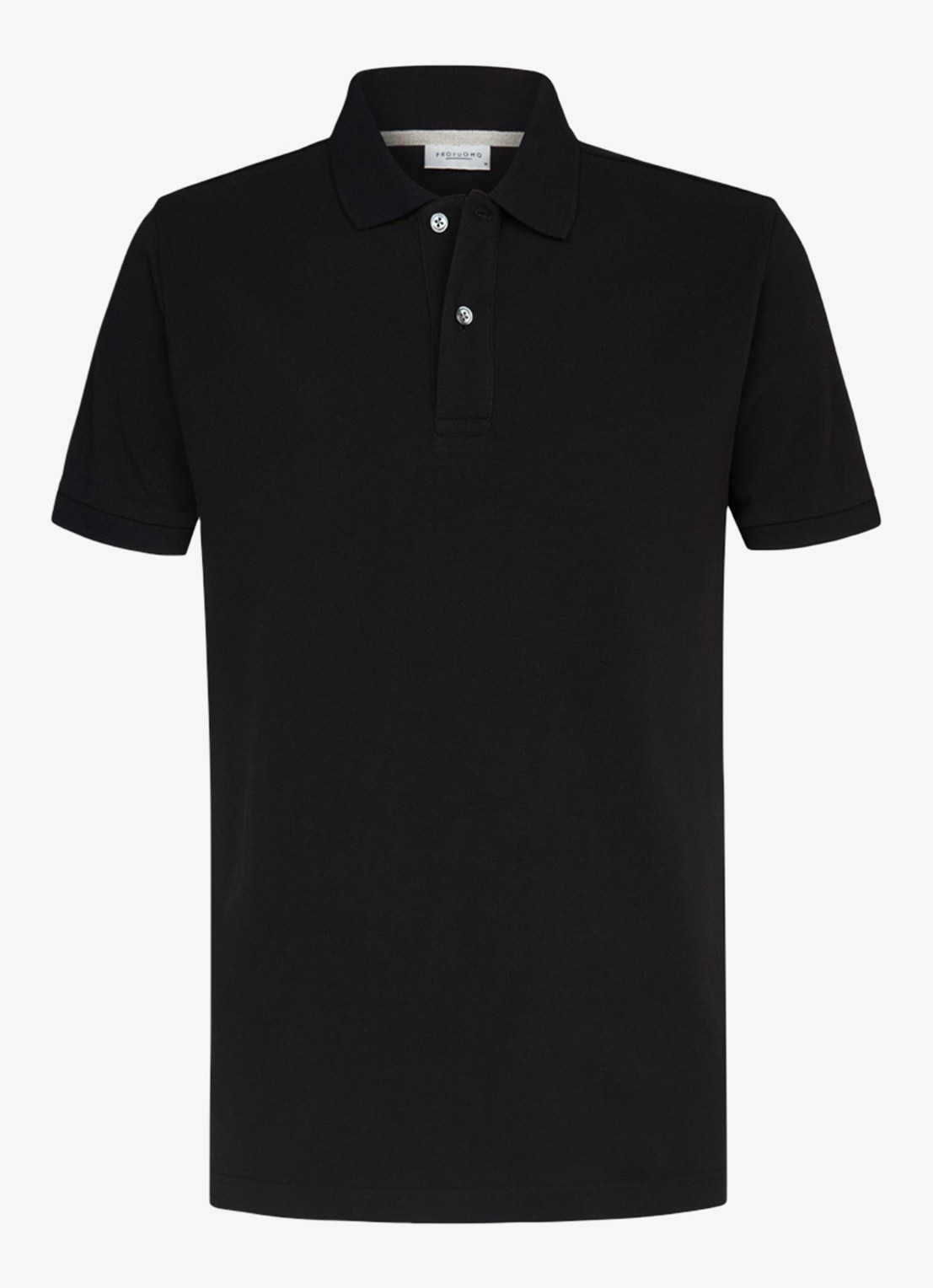 Profuomo Polo in pique - voorkant zwart