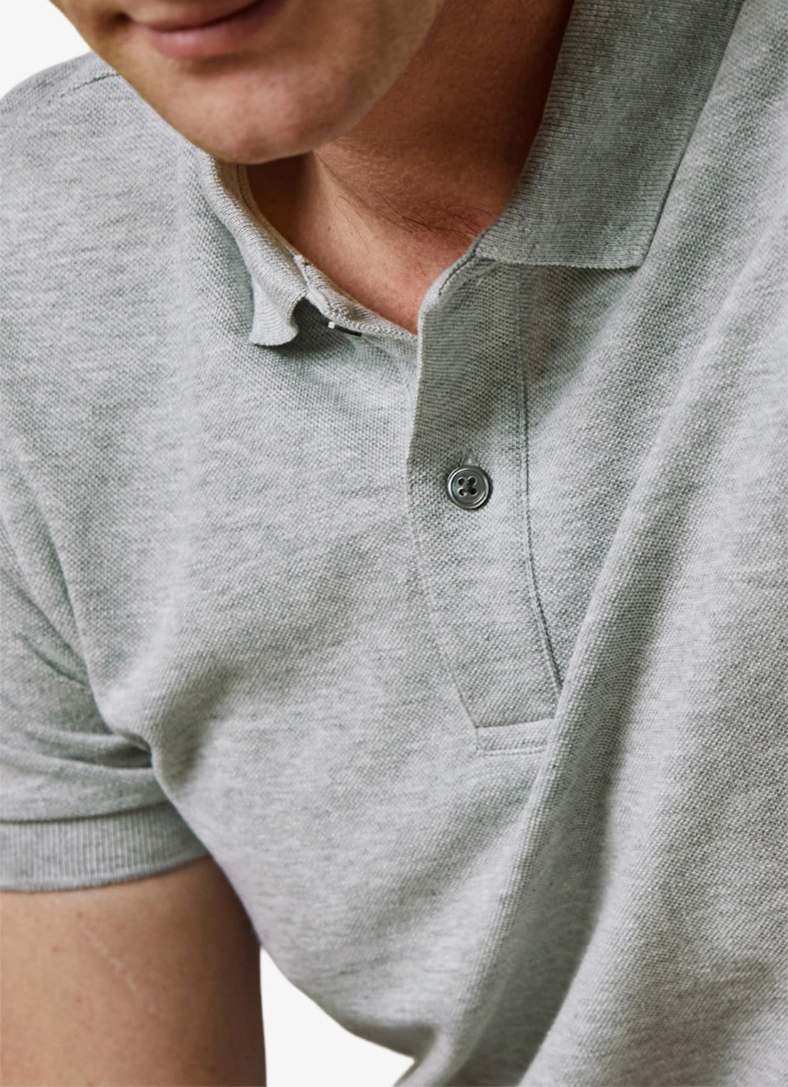 Profuomo Polo in pique - detail 4 grijs