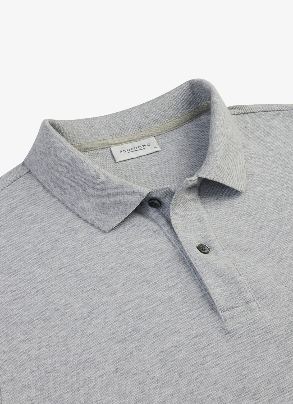 Profuomo Polo in pique - detail 5 grijs