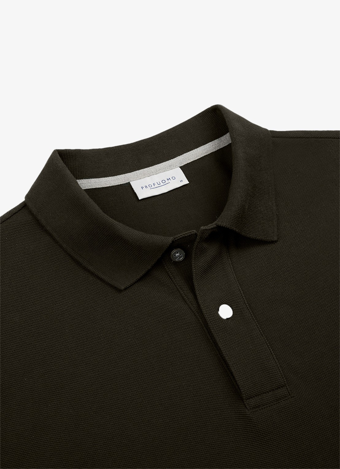 Profuomo Polo in pique - detail 3 legergroen