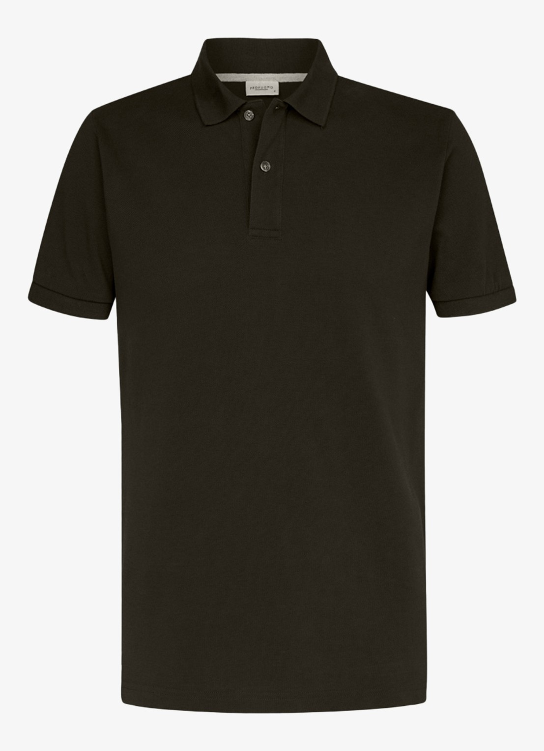 Profuomo Polo in pique - voorkant 4 legergroen