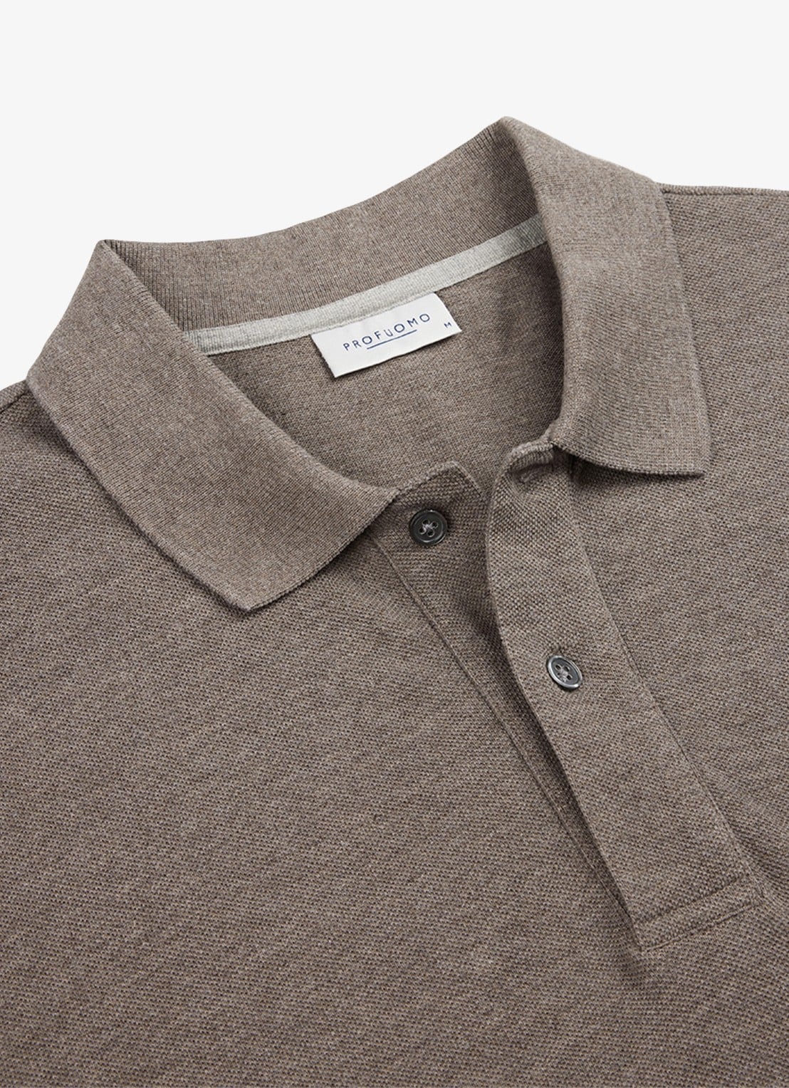 Profuomo Polo in pique - detail 5 bruin