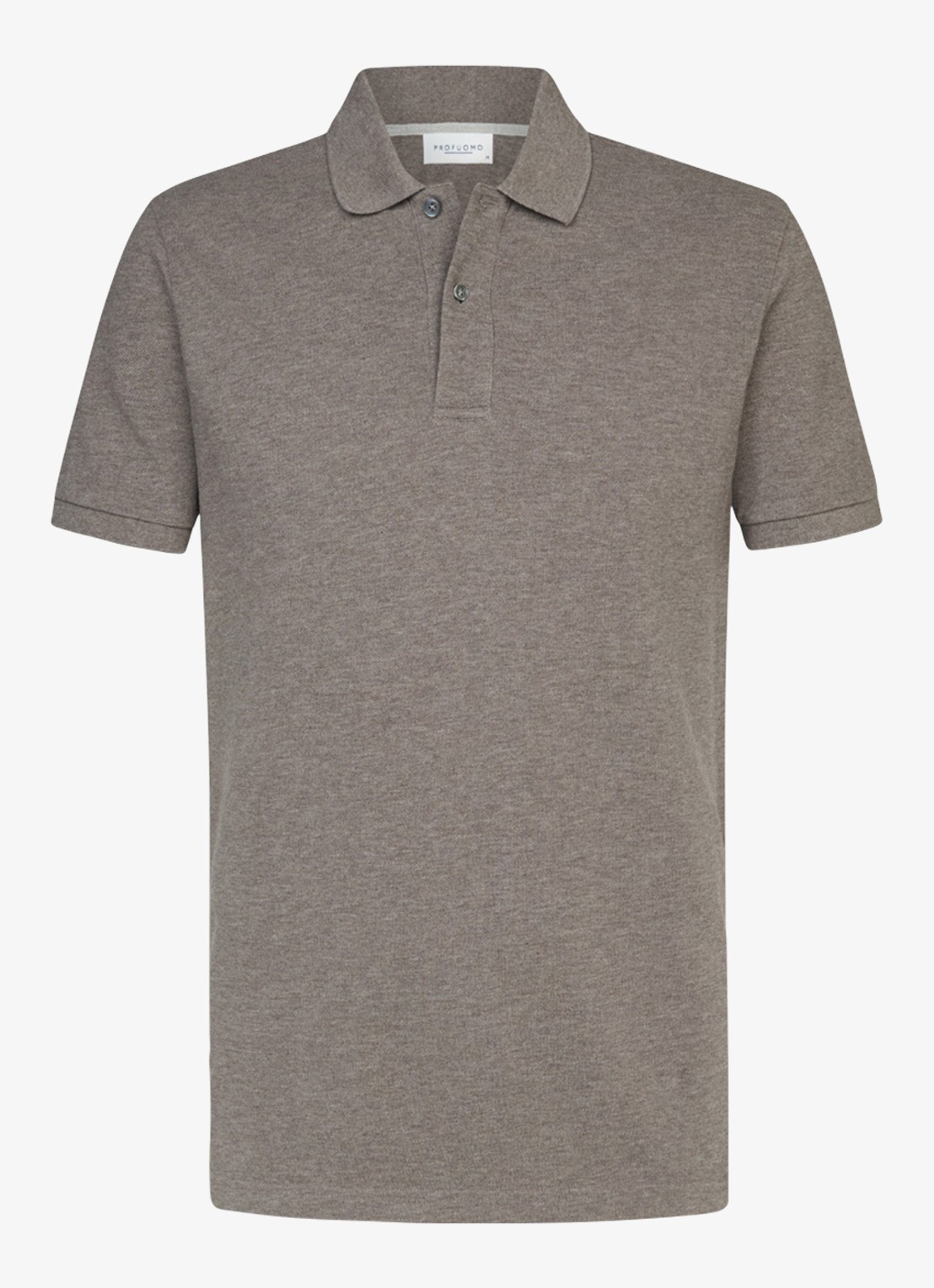 Profuomo Polo in pique - voorkant bruin