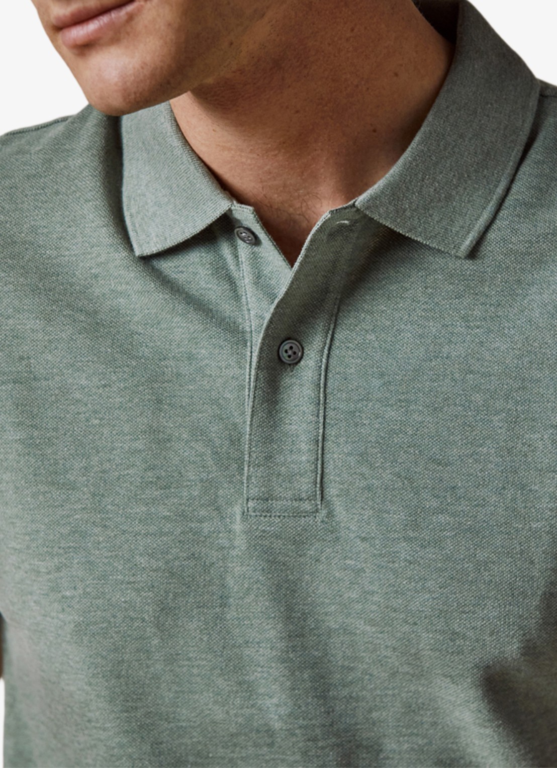 Profuomo Polo in pique - detail 3 groen