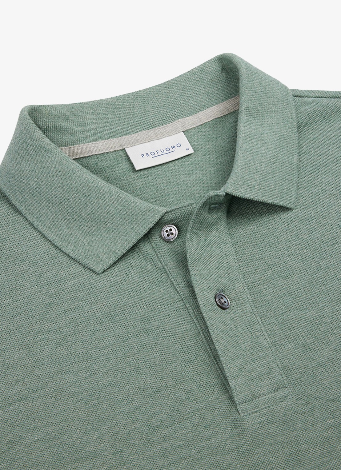 Profuomo Polo in pique - detail 4 groen