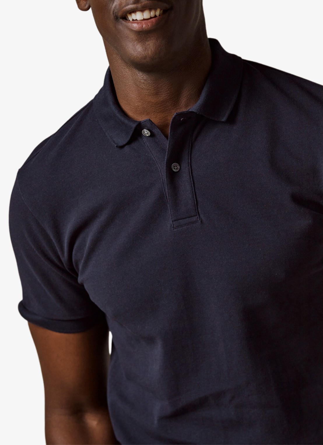 Profuomo Polo in pique - detail 3 blauw