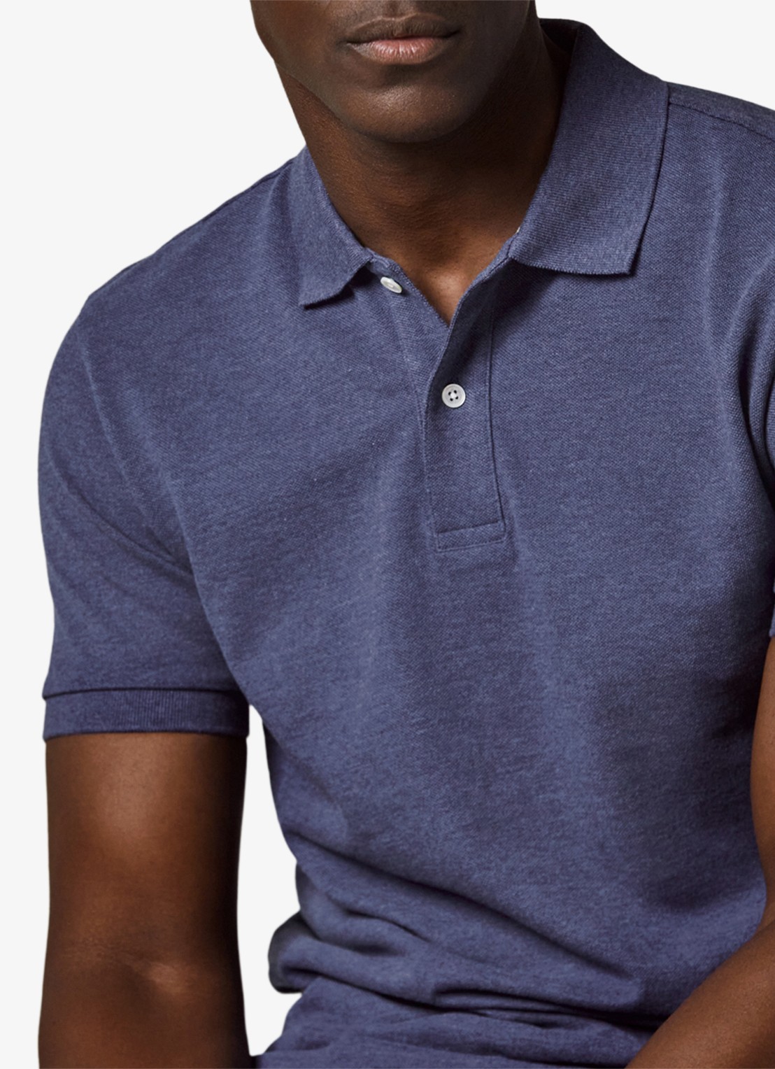 Profuomo Polo in pique - detail 3 indigo