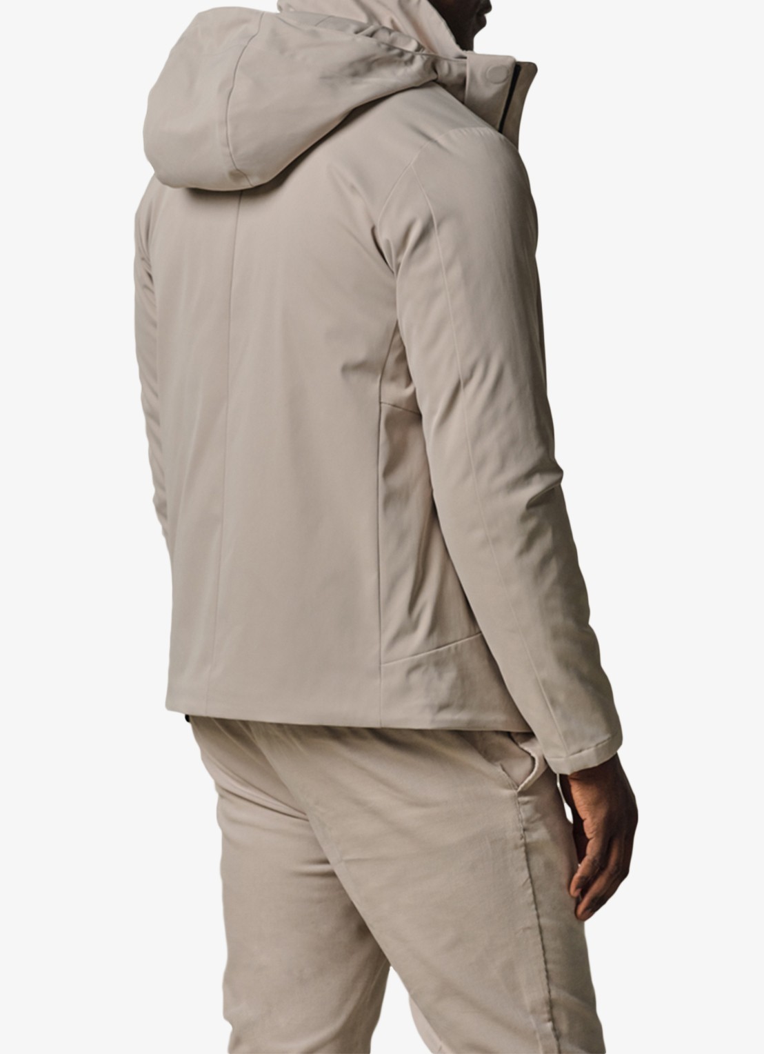Profuomo Regenjas met capuchon - achterkant 3 creme