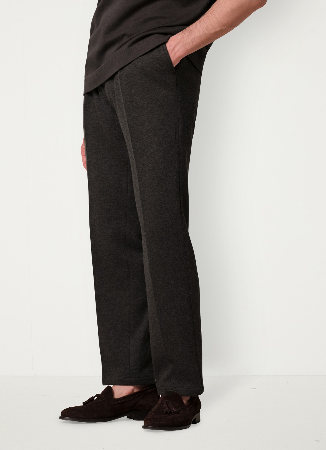 Profuomo Regular fit broek in wolblend - detail 4 donkerbruin