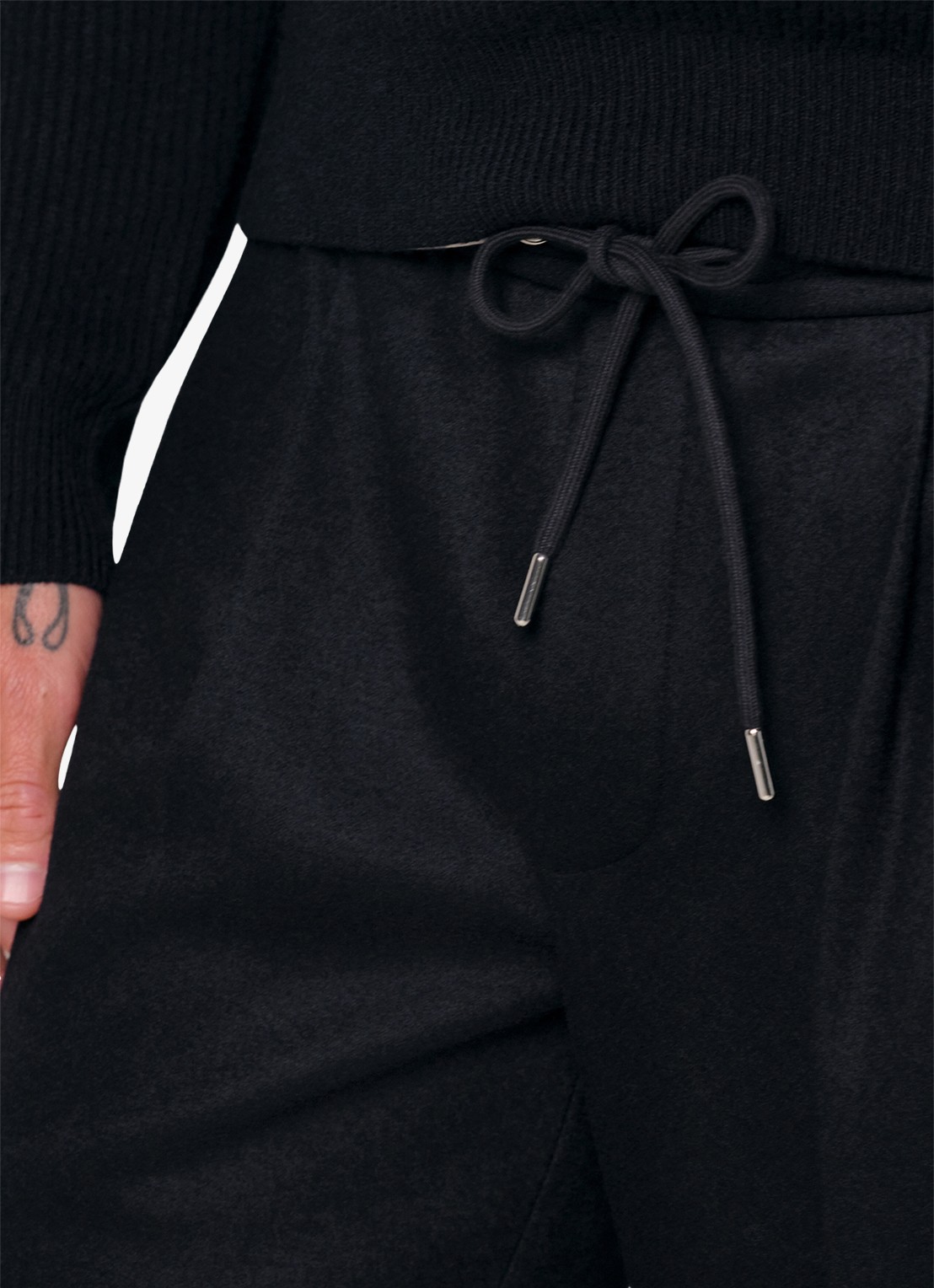 Profuomo Regular fit broek in wolblend - detail 4 donkerblauw