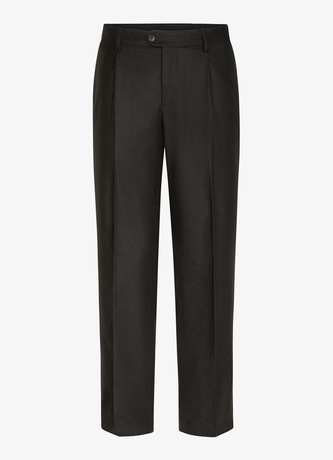 Profuomo Regular fit chino in kasjmierblend - voorkant 5 donkerbruin