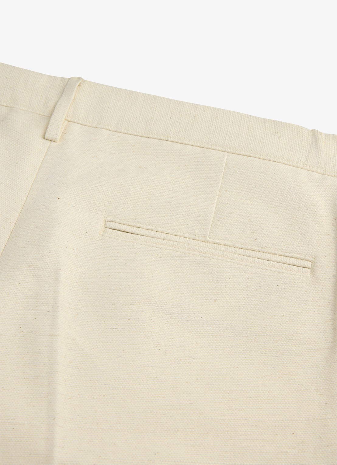 Profuomo Regular fit chino in linnenblend - detail 2 creme