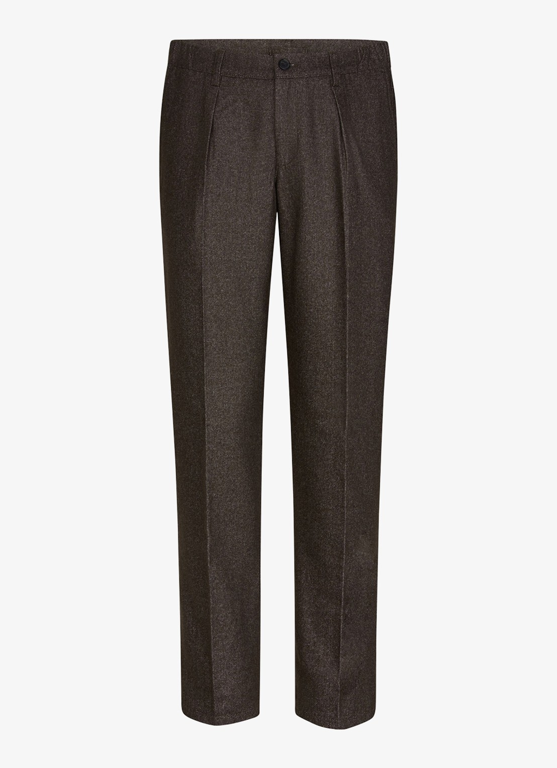Profuomo Regular fit chino in wolblend - voorkant bruin