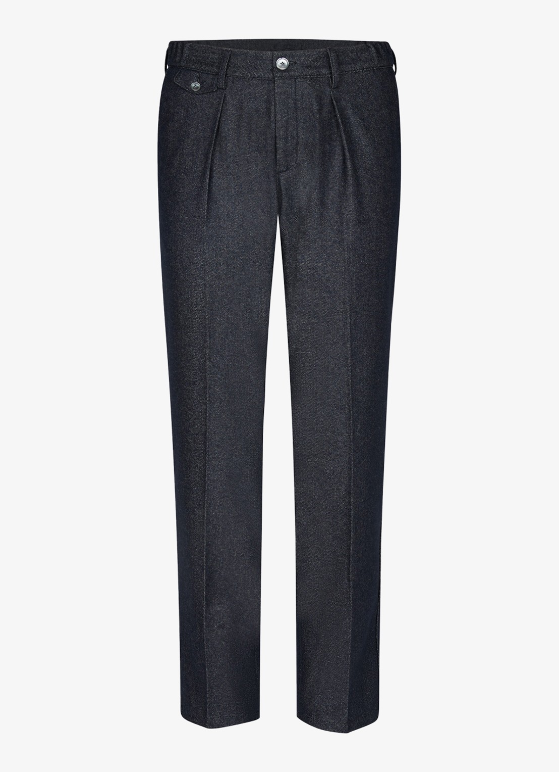 Profuomo Regular fit chino in wolblend - voorkant 5 donkerblauw