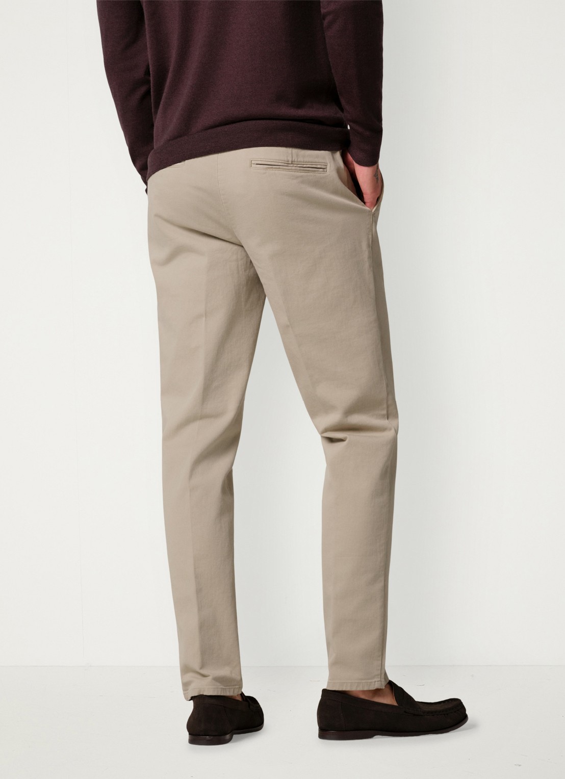 Profuomo Regular fit chino met steekzakken en stretch - achterkant 3 beige