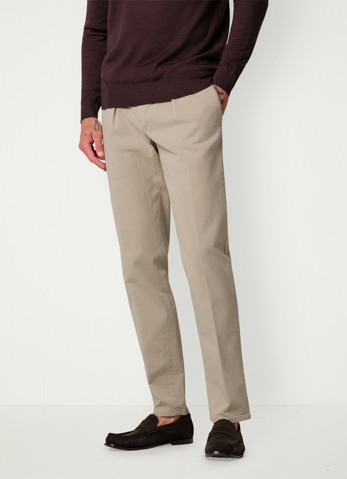 Profuomo Regular fit chino met steekzakken en stretch - detail 4 beige