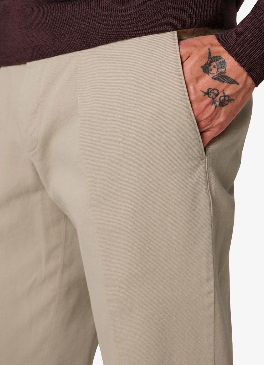 Profuomo Regular fit chino met steekzakken en stretch - detail 6 beige