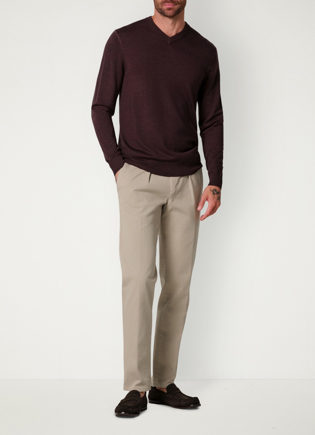 Profuomo Regular fit chino met steekzakken en stretch - voorkant 2 beige