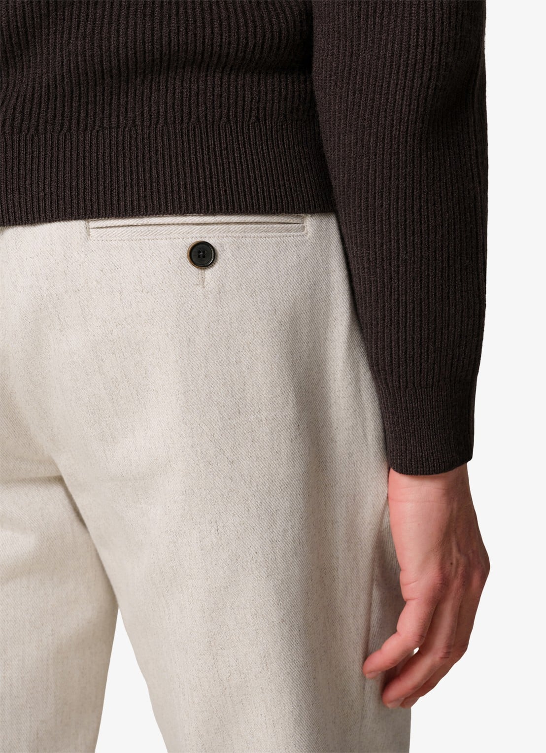 Profuomo Regular fit chino met steekzakken - detail 3 creme