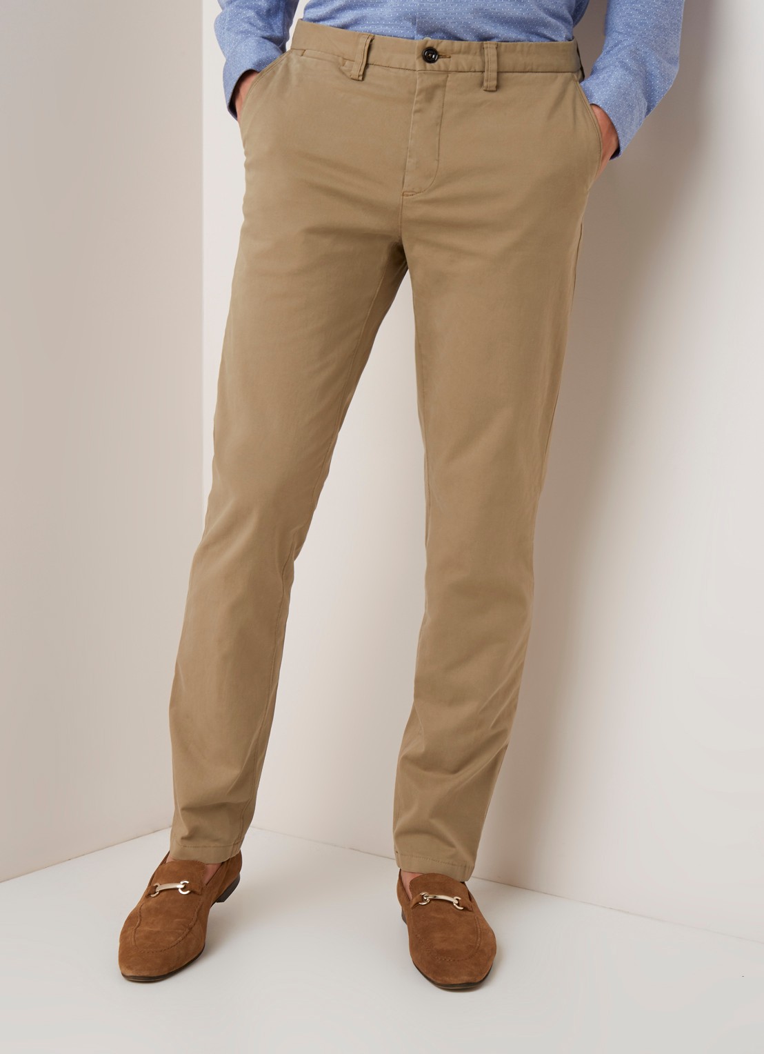 Profuomo Regular fit chino van katoen met stretch - detail 3 beige