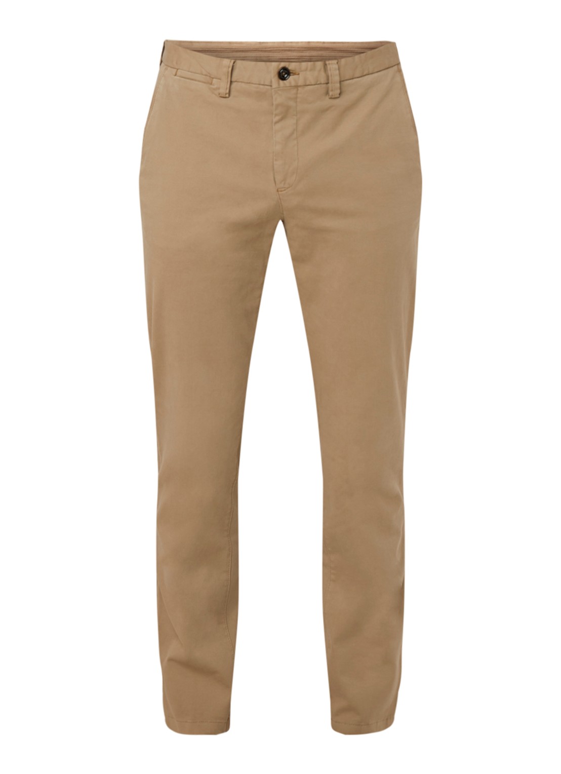 Profuomo Regular fit chino van katoen met stretch - voorkant 4 beige