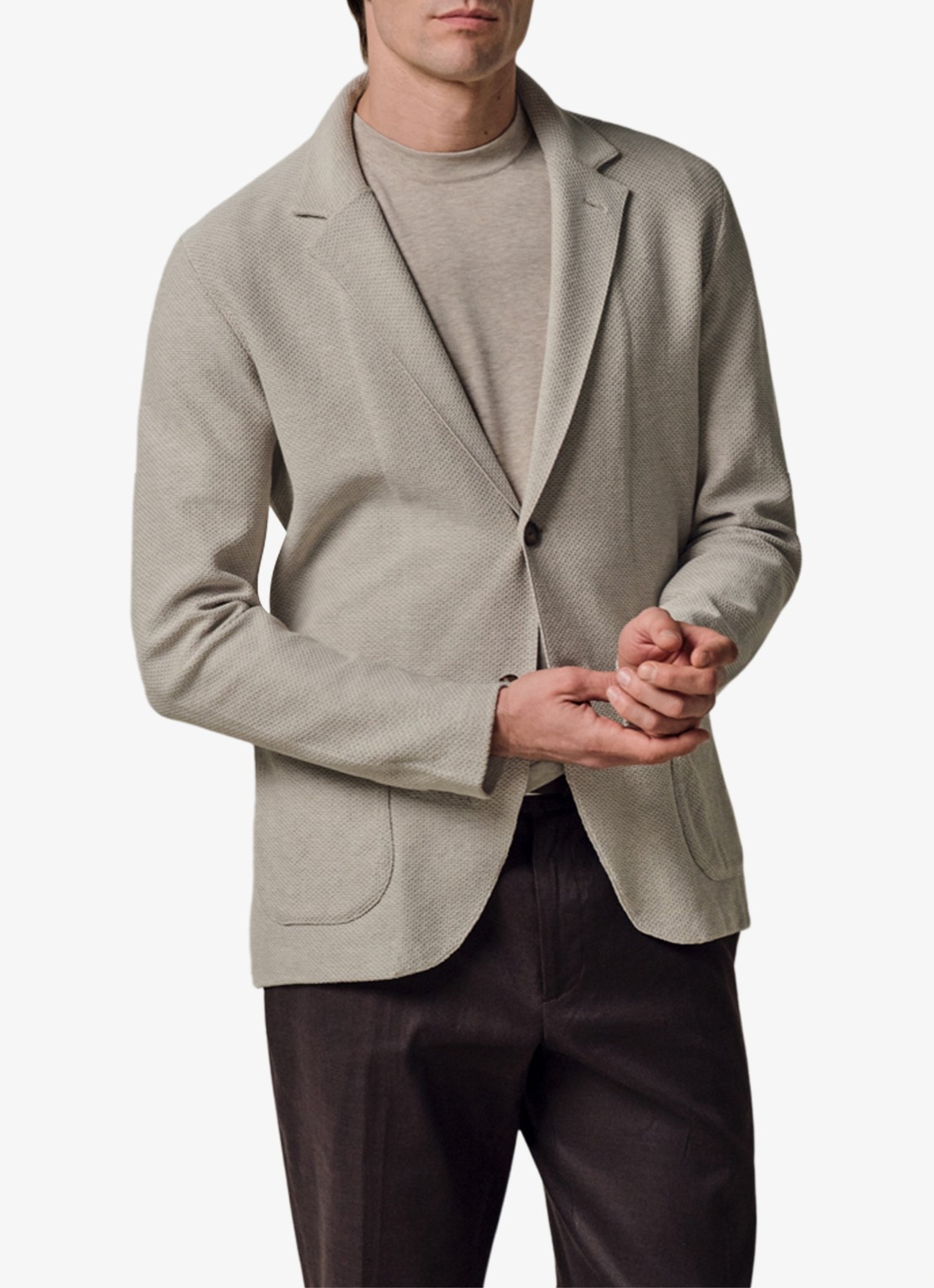 Profuomo Regular fit colbert met structuur - detail 2 gebroken wit