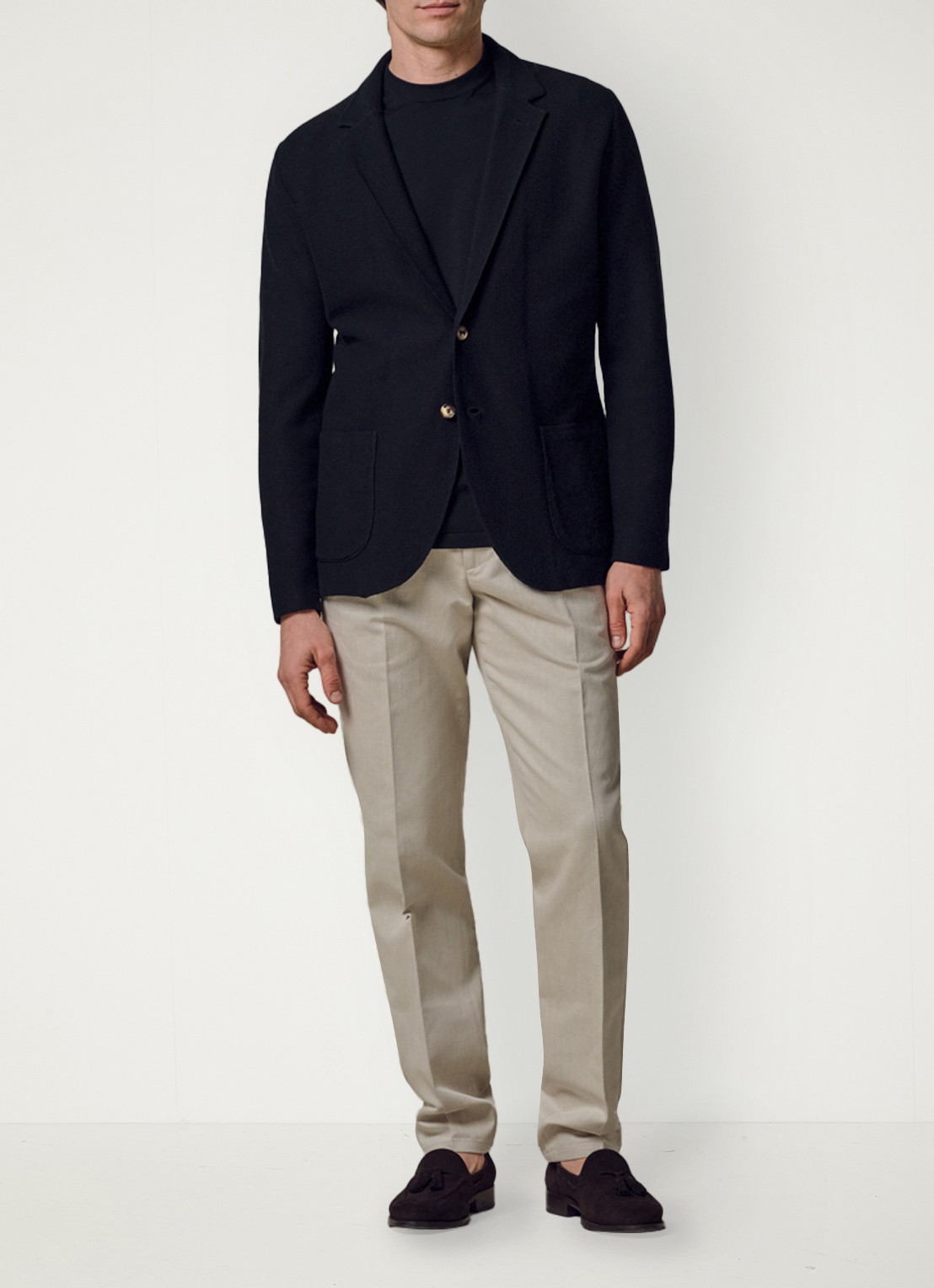 Profuomo Regular fit colbert met structuur - voorkant 3 donkerblauw
