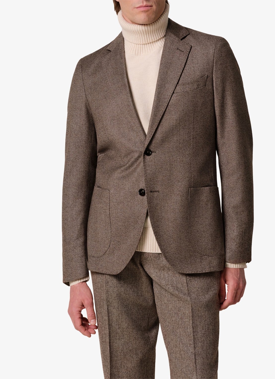 Profuomo Regular fit colbert van wol - detail 3 bruin