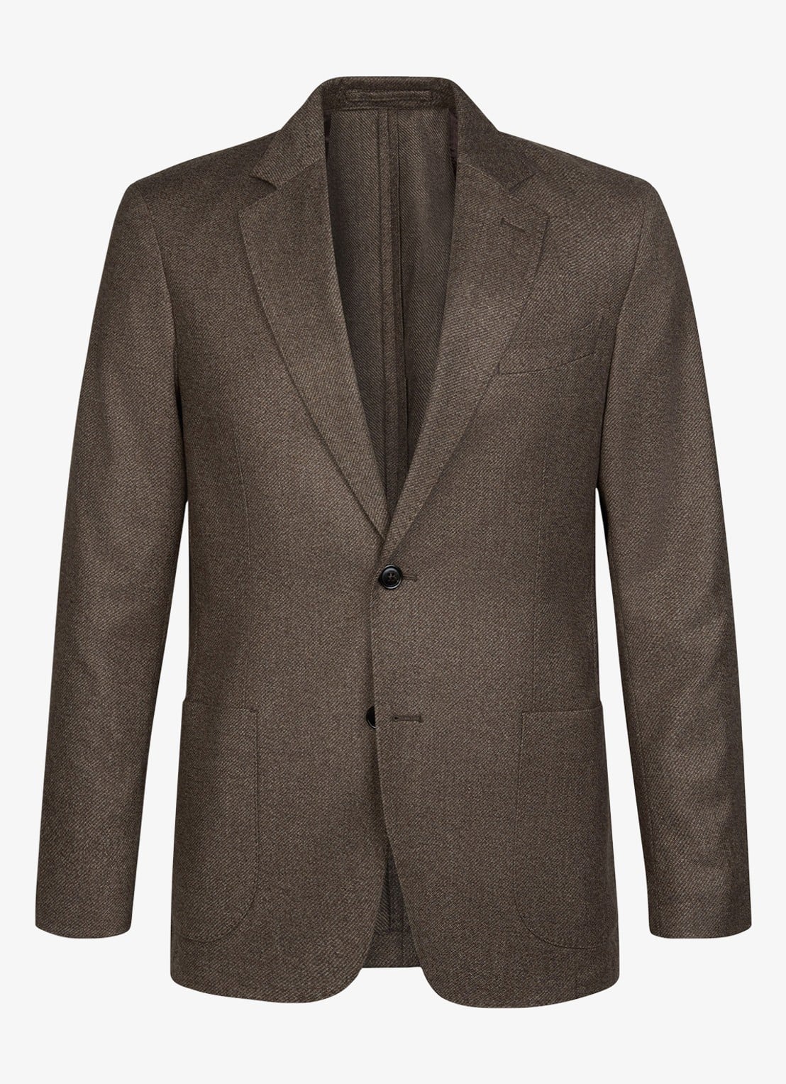 Profuomo Regular fit colbert van wol - voorkant bruin