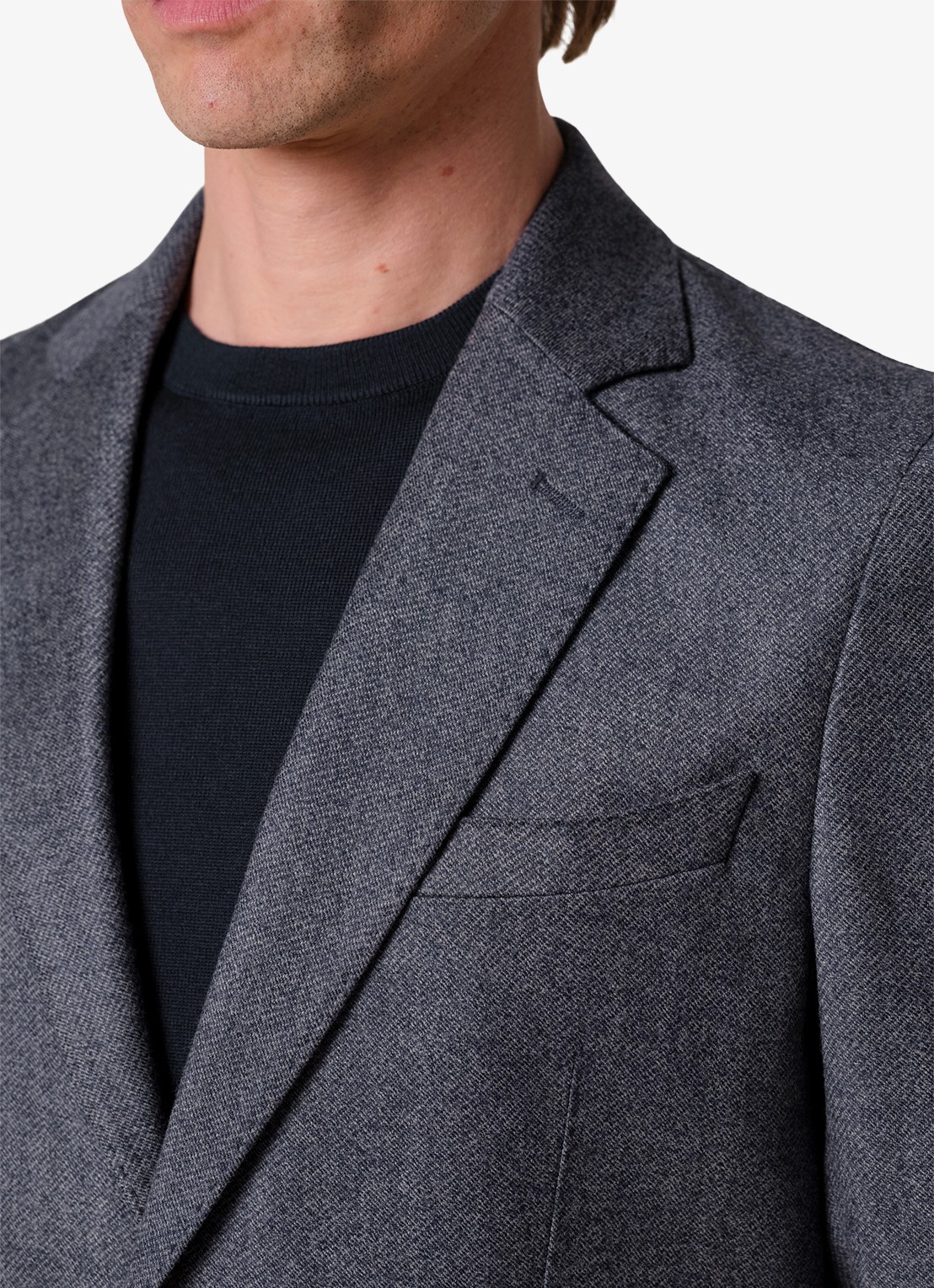 Profuomo Regular fit colbert van wol - detail 3 donkerblauw