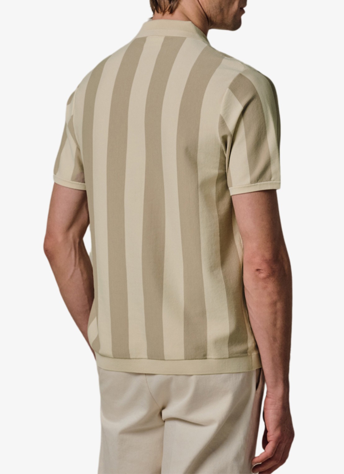 Profuomo Regular fit overhemd in zijdeblend - achterkant beige