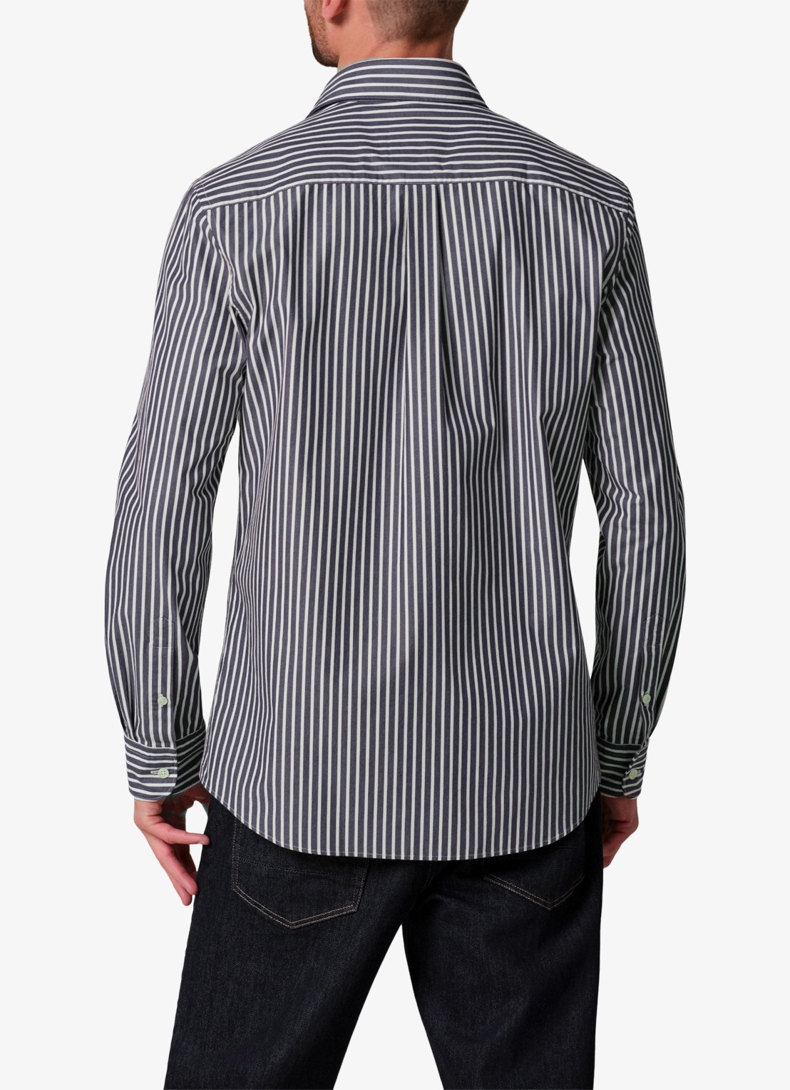 Profuomo Regular fit overhemd met streepprint - detail 6 donkerblauw