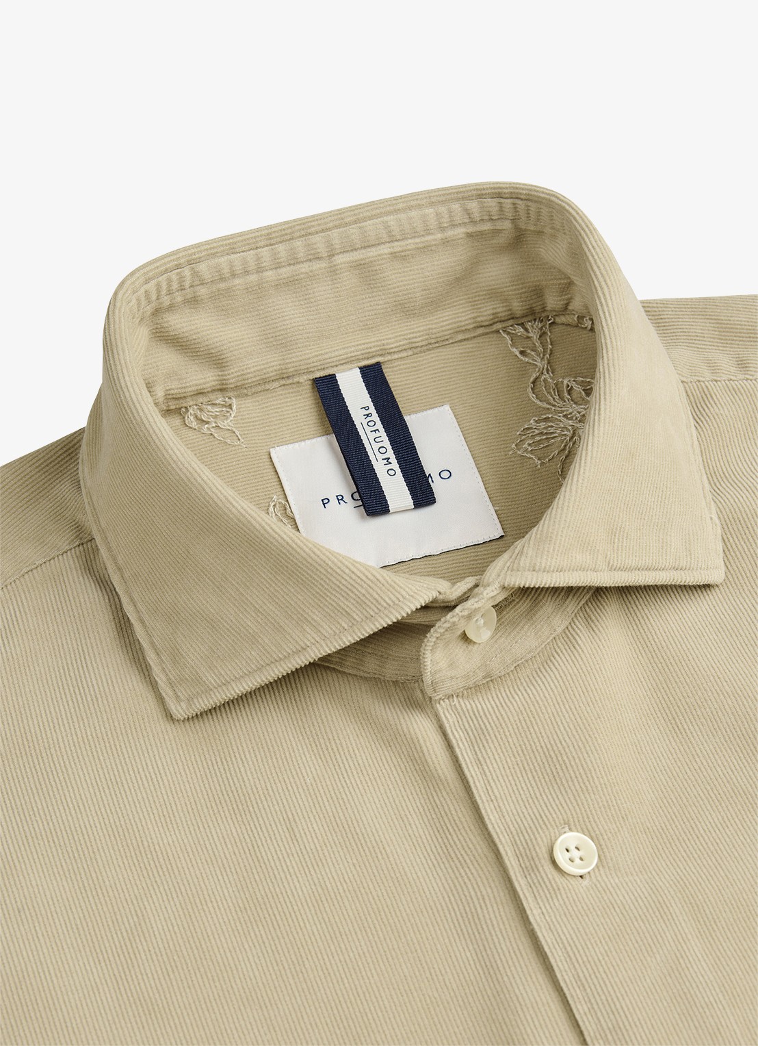 Profuomo Regular fit overhemd van corduroy - detail 2 camel