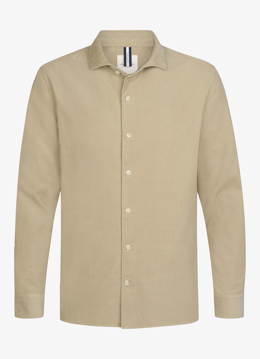 Profuomo Regular fit overhemd van corduroy - voorkant 4 camel