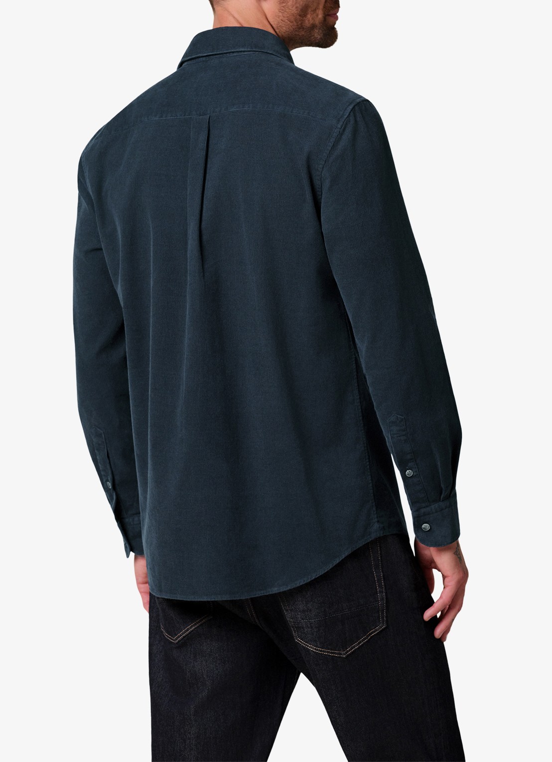Profuomo Regular fit overhemd van corduroy - achterkant 6 donkerblauw