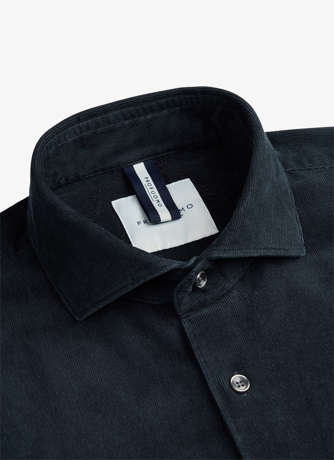 Profuomo Regular fit overhemd van corduroy - detail 2 donkerblauw