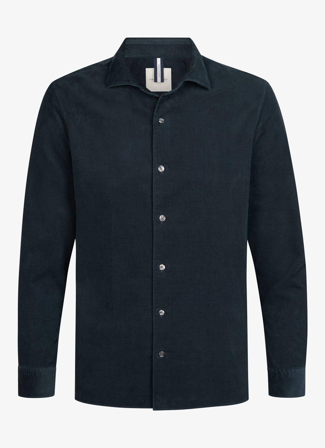 Profuomo Regular fit overhemd van corduroy - voorkant 4 donkerblauw