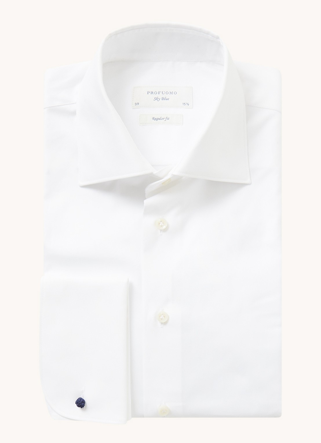 Profuomo Regular fit overhemd van katoen  - voorkant 2 wit