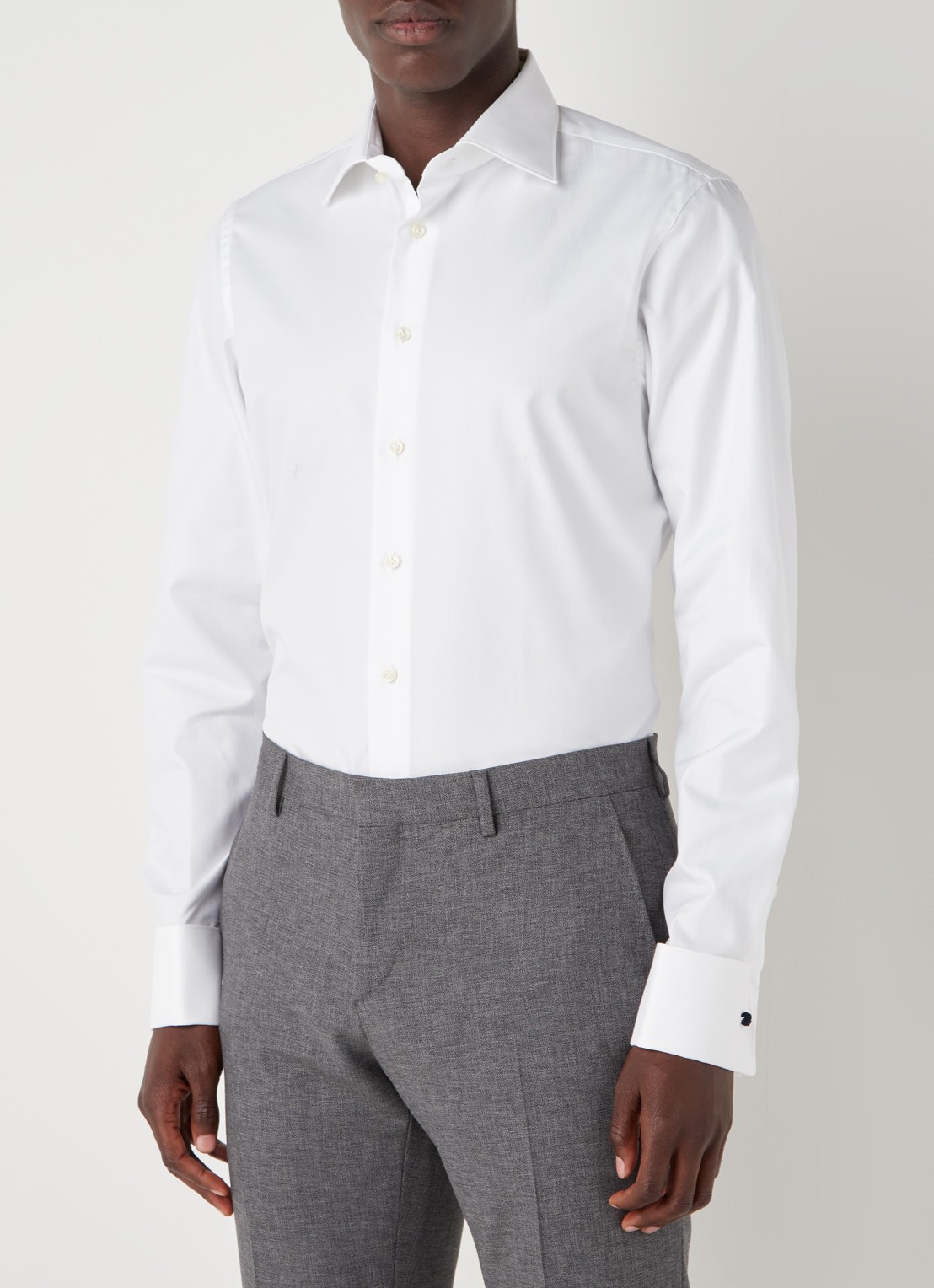 Profuomo Regular fit overhemd van katoen  - detail 4 wit