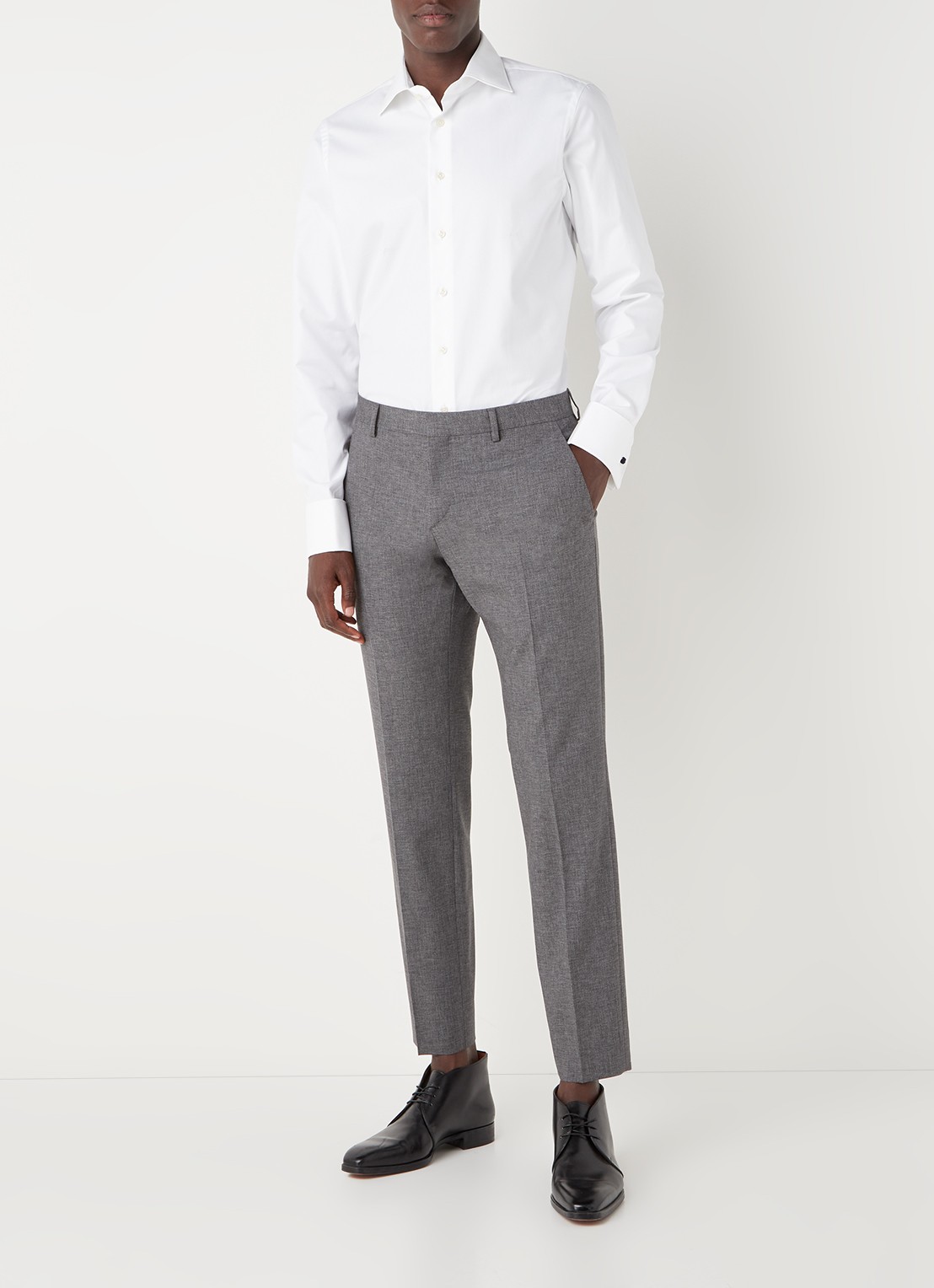 Profuomo Regular fit overhemd van katoen  - voorkant 3 wit