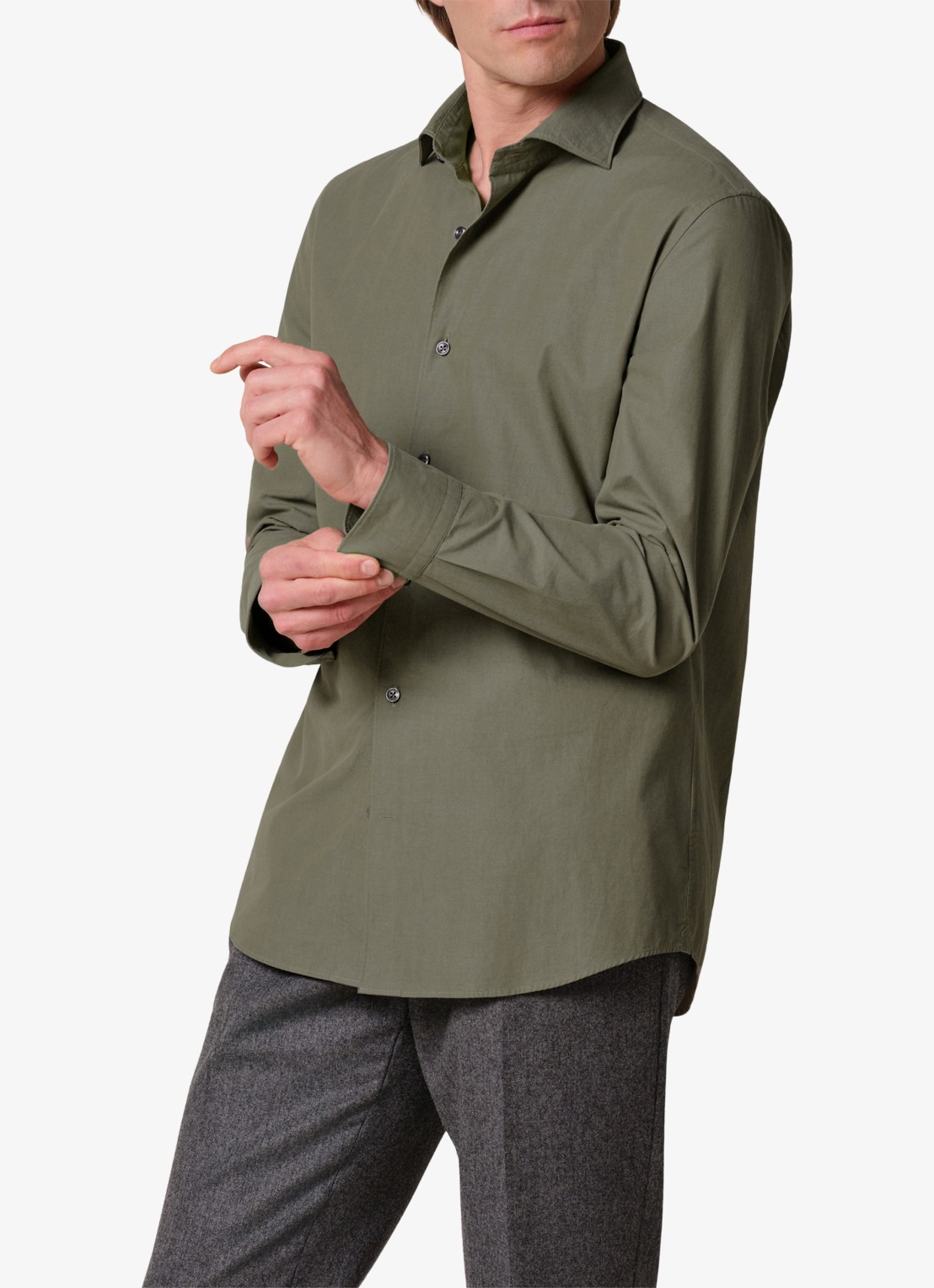 Profuomo Regular fit overhemd - detail 3 donkergroen