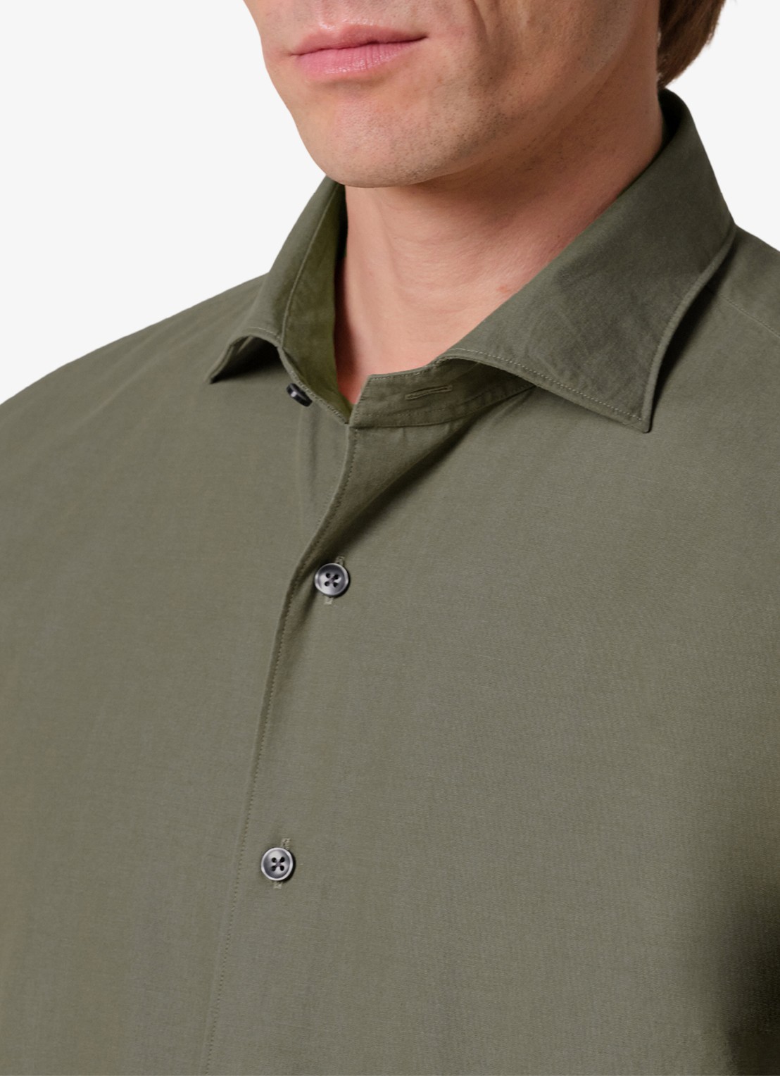 Profuomo Regular fit overhemd - detail 5 donkergroen