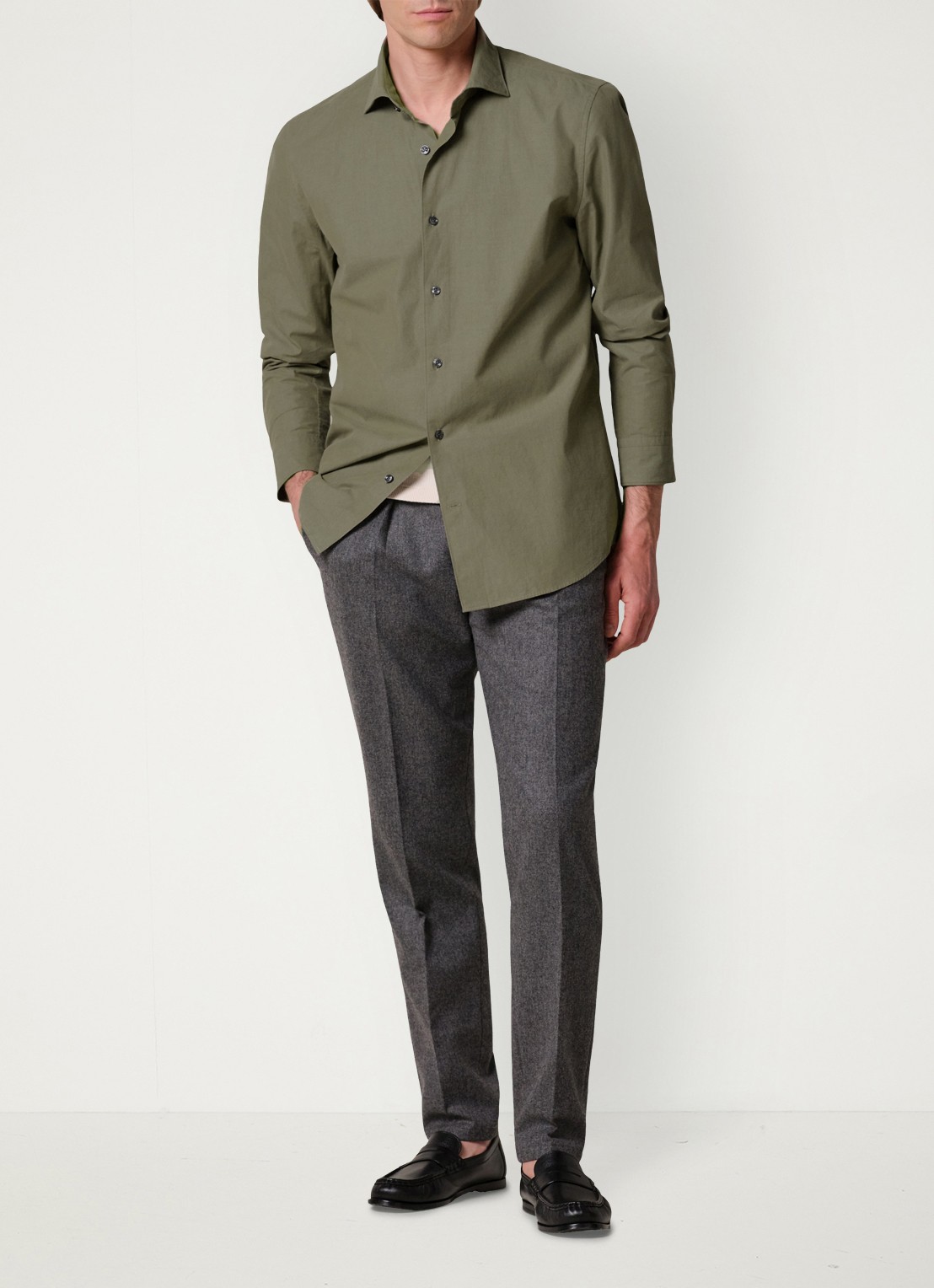 Profuomo Regular fit overhemd - detail 6 donkergroen