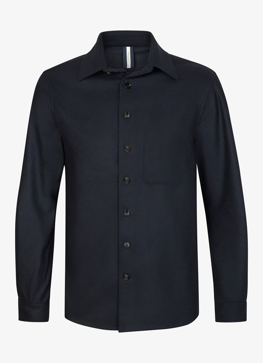 Profuomo Regular fit overshirt in kasjmierblend met borstzak - voorkant 5 donkerblauw